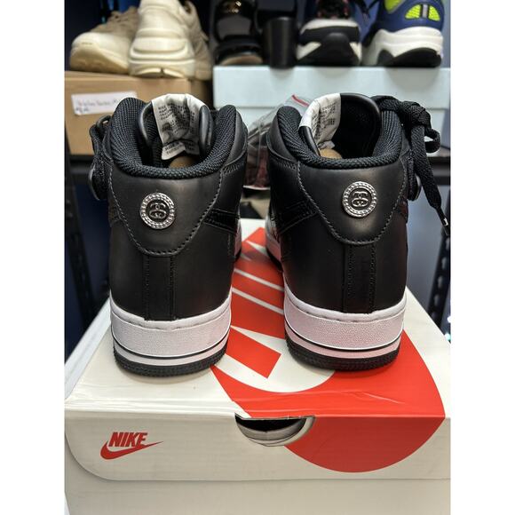 Nike Stussy x Air Force 1 \'07 Mid SP Black Snakeskin Leather DJ7840-001 Size 8.5 main image 7